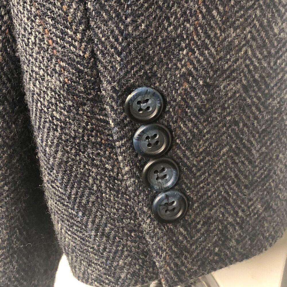 VTG 70s/80s Evan-Picone Tweed Jacket XL Blue 100% Wool Sport Coat Blazer USA 48R - Picture 9 of 11